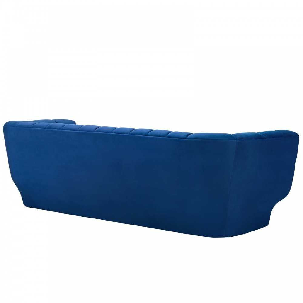 Entertain Vertical Channel Tufted Performance Velvet Sofa, Navy