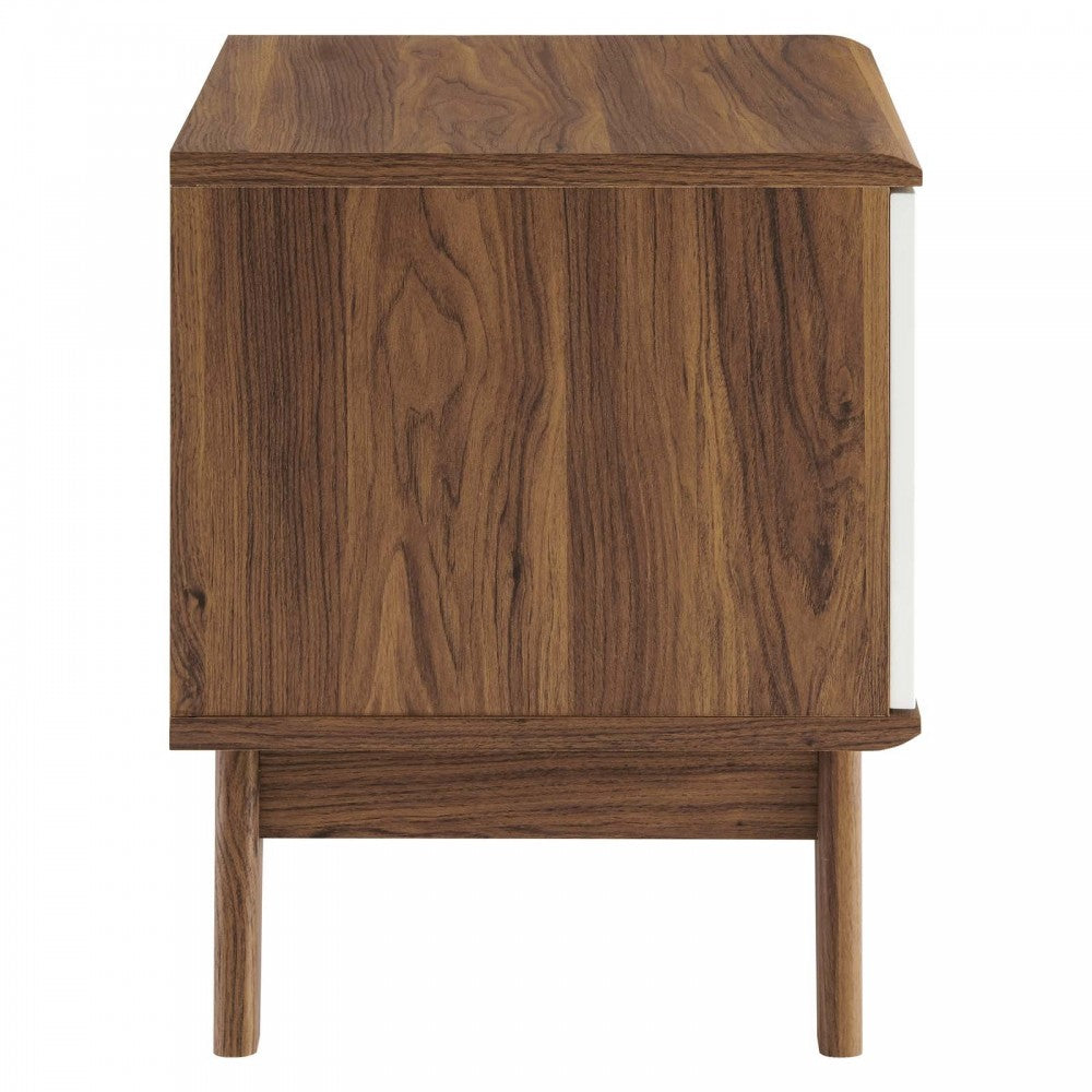 Envision Vinyl Record Display Stand, Walnut White, EEI-4260-WAL-WHI
