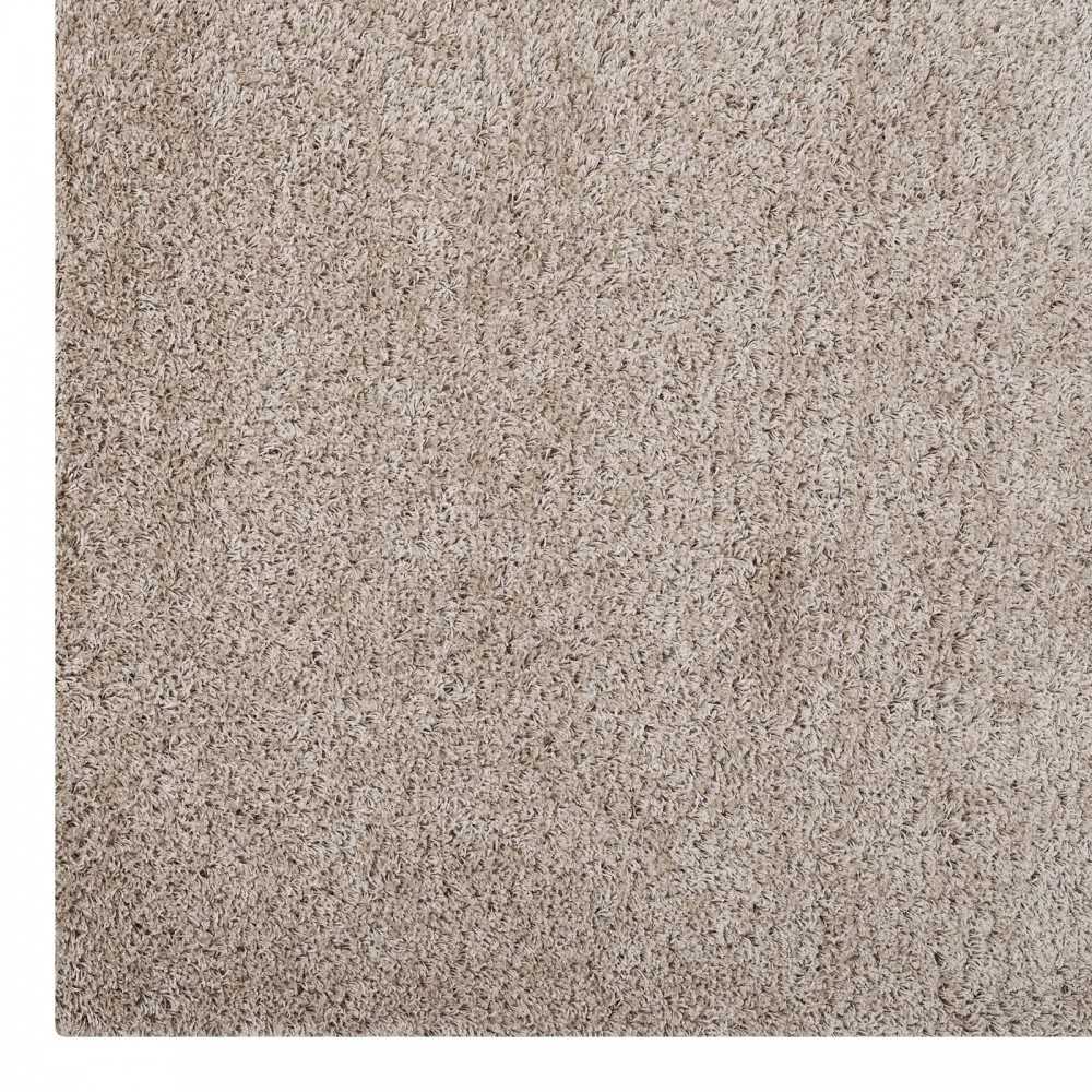 Enyssa Solid 5x8 Shag Area Rug, Beige and Ivory