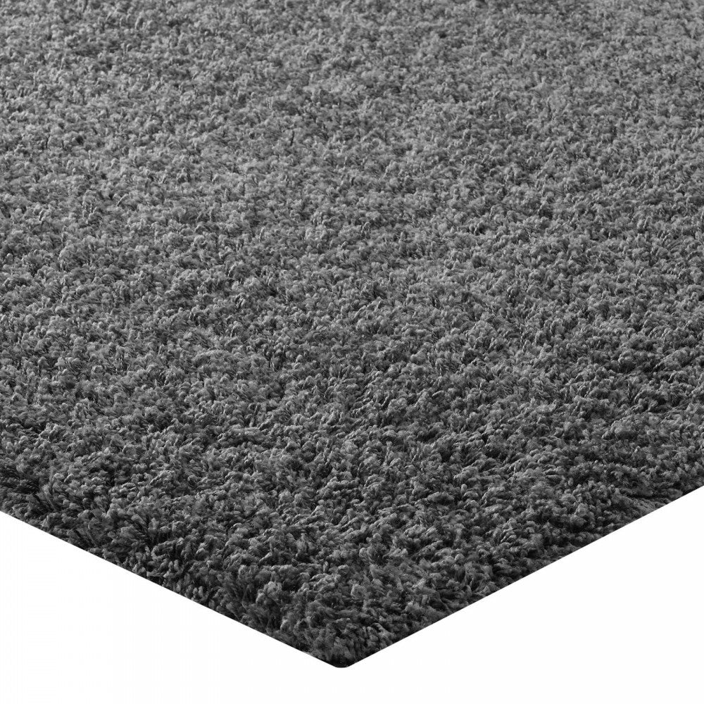 Enyssa Solid 5x8 Shag Area Rug, Dark Gray