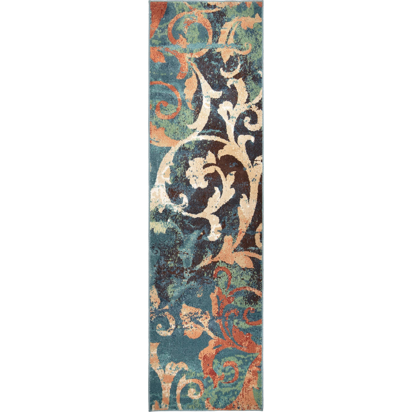 Orian Spoleto Watercolor Scroll Multi 27"X96"