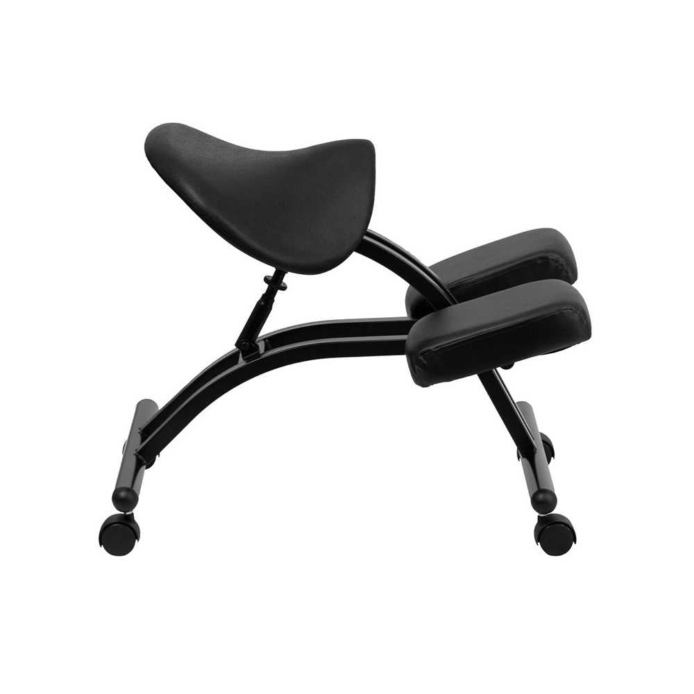 Ergonomic Kneeling Office Chair with Black Saddle Seat