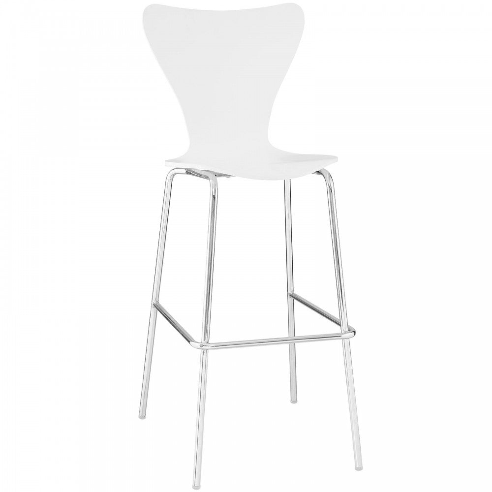 Ernie Wood Bar Stool, White