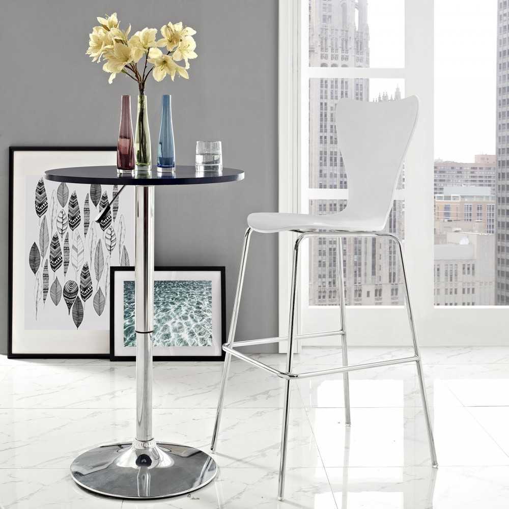 Ernie Wood Bar Stool, White