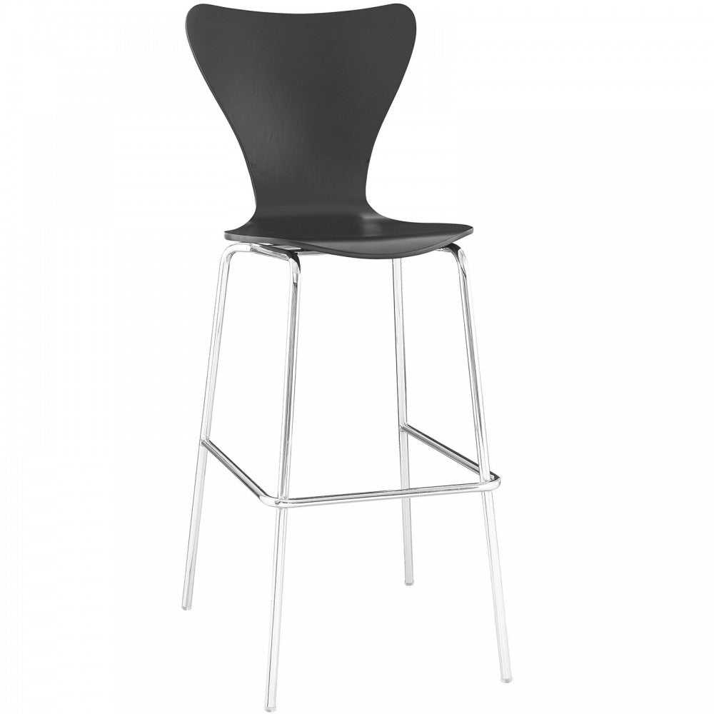 Ernie Wood Bar Stool, Black