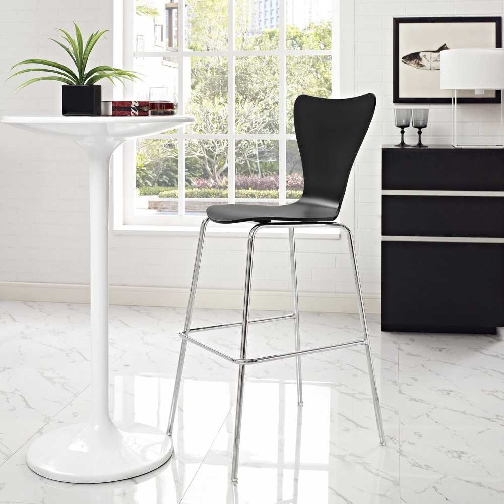 Ernie Wood Bar Stool, Black