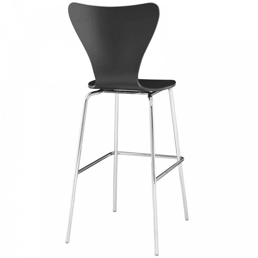 Ernie Wood Bar Stool, Black