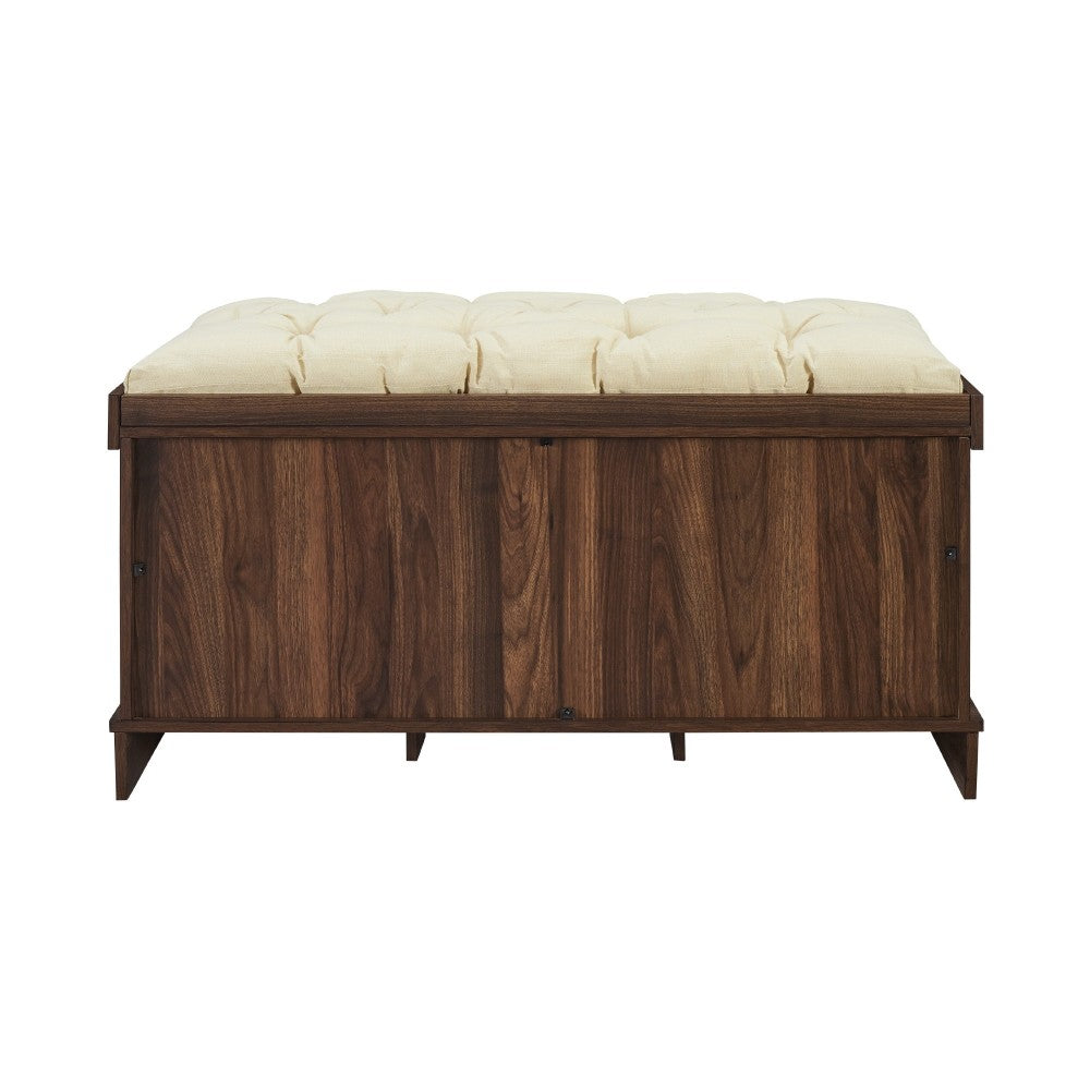 Essential 42" Modern Farmhouse Entryway Storage Bench - Dark Walnut