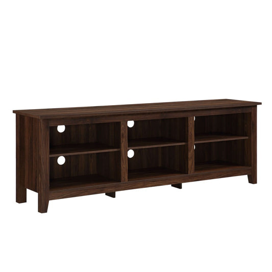 Essential 70" Rustic Wood TV Stand - Dark Walnut