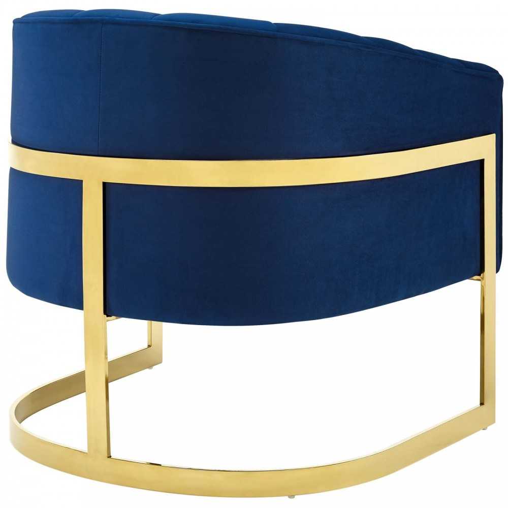 Esteem Accent Armchair Performance Velvet Set of 2, Navy