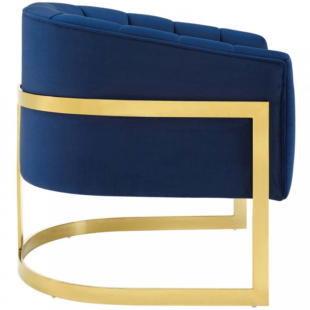 Esteem Accent Armchair Performance Velvet Set of 2, Navy