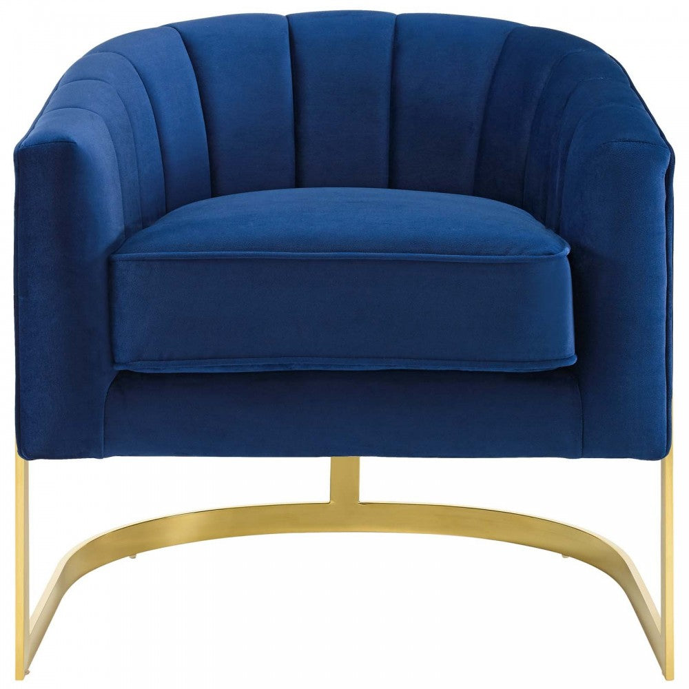 Esteem Accent Armchair Performance Velvet Set of 2, Navy