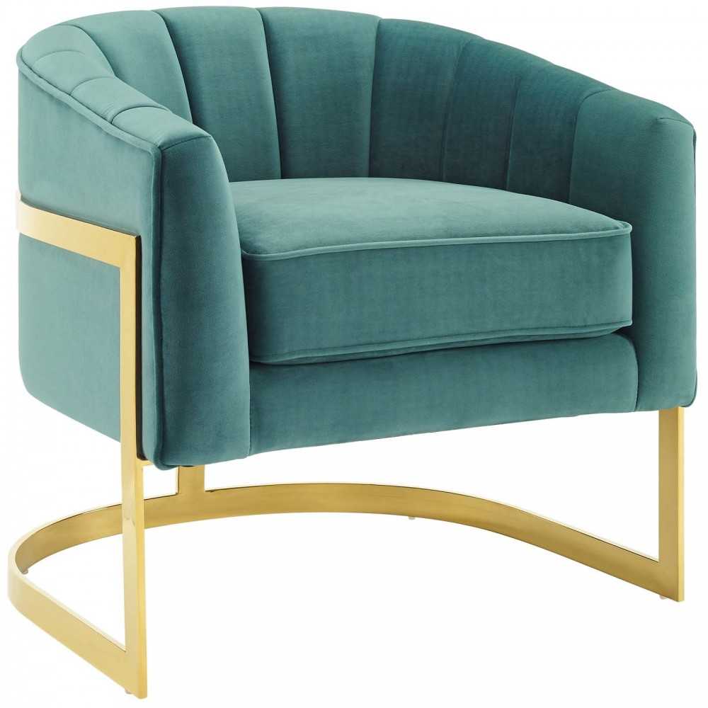 Esteem Accent Armchair Performance Velvet Set of 2, Teal