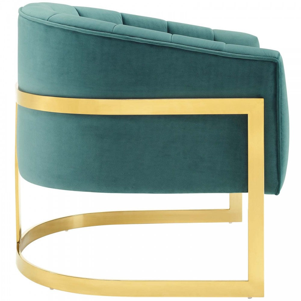 Esteem Accent Armchair Performance Velvet Set of 2, Teal
