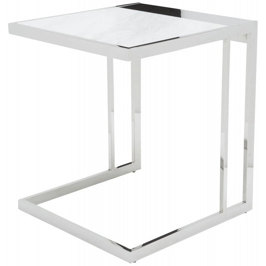 Ethan White Stone Side Table, HGTB172