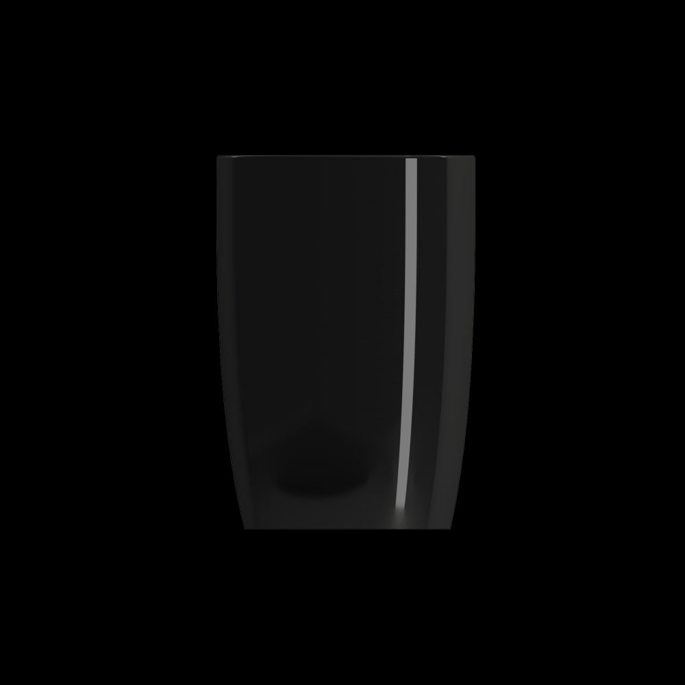 Etna Monoblock Pedestal Sink Fireclay 33.75 in. with Drain Cover in Black