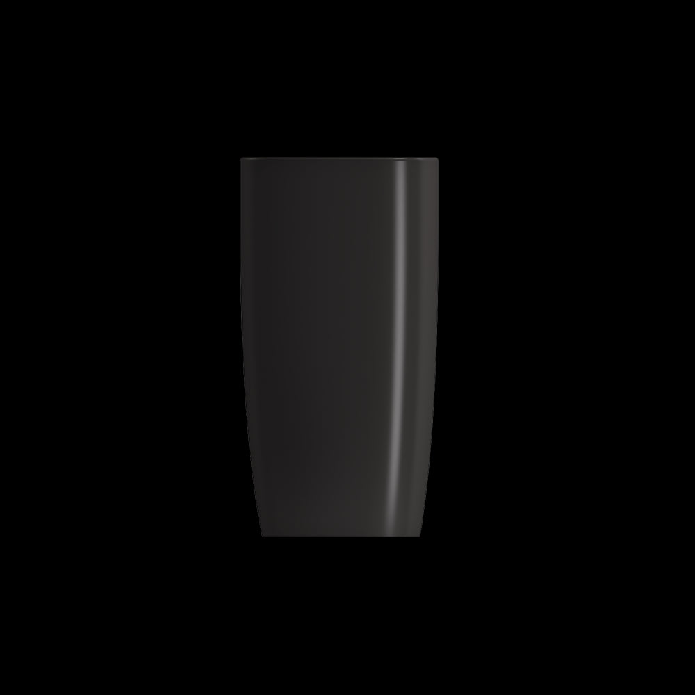 Etna Monoblock Pedestal Sink Fireclay 33.75 in. with Drain Cover in Matte Black