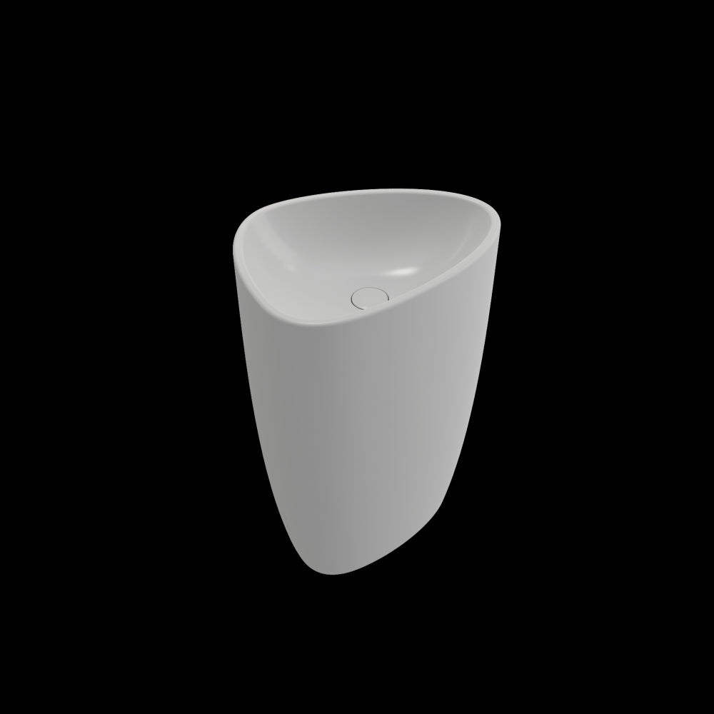 Etna Monoblock Pedestal Sink Fireclay 33.75 in. with Drain Cover in Matte White