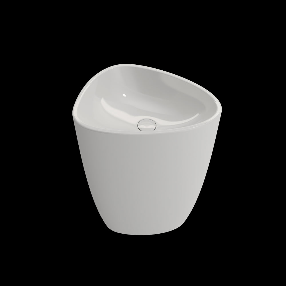 Etna Monoblock Pedestal Sink Fireclay 33.75 in. with Drain Cover in White