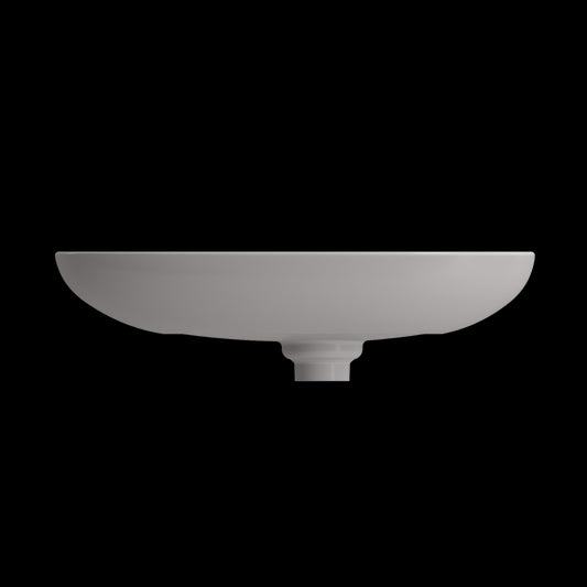 Etna Vessel Fireclay 23.25 in. with Matching Drain Cover in Matte Gray