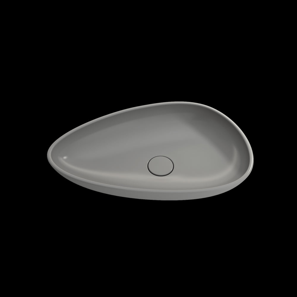 Etna Vessel Fireclay 23.25 in. with Matching Drain Cover in Matte Gray