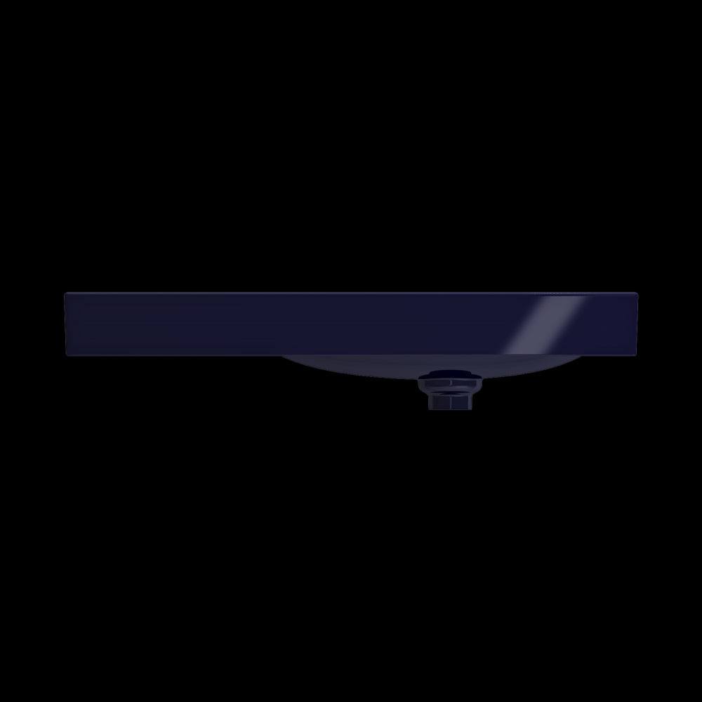 Etna Wall-Mounted Sink Fireclay 35.5 in. with Drain Cover in Sapphire Blue