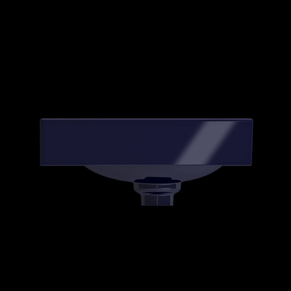 Etna Wall-Mounted Sink Fireclay 35.5 in. with Drain Cover in Sapphire Blue