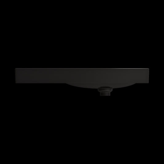 Etna Wall-Mounted Sink Fireclay 35.5 in with Matching Drain Cover in Matte Black