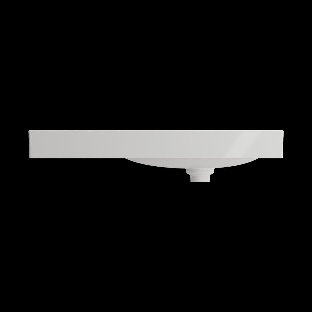 Etna Wall-Mounted Sink Fireclay 35.5 in. with Matching Drain Cover in White