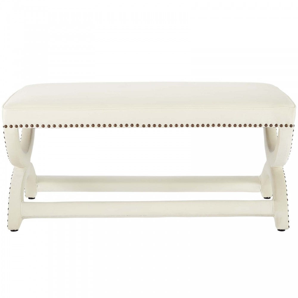 Expound Upholstered Nailhead Trim Performance Velvet Bench