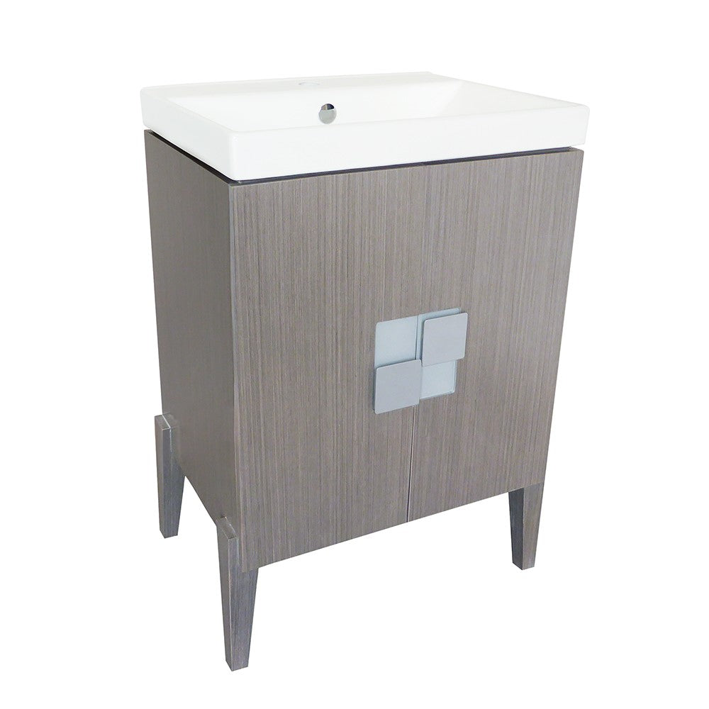 25" in Single sink vanity-Wood-Gray