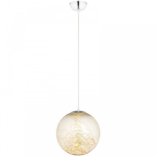 Fairy 8" Amber Glass Globe Ceiling Light Pendant Chandelier