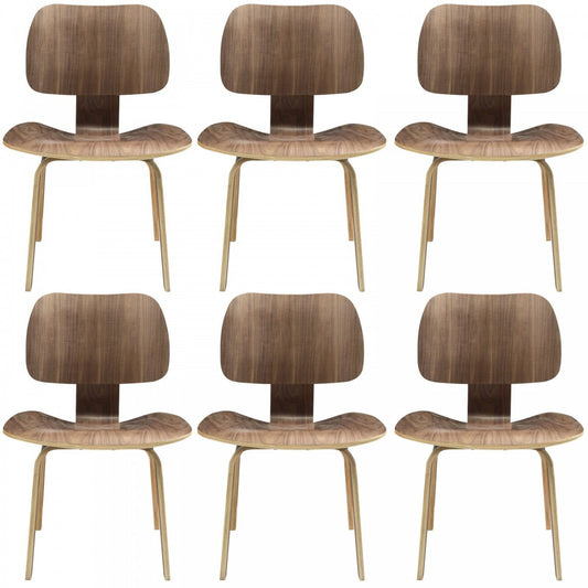 Fathom Dining Chairs Set of 6, Walnut