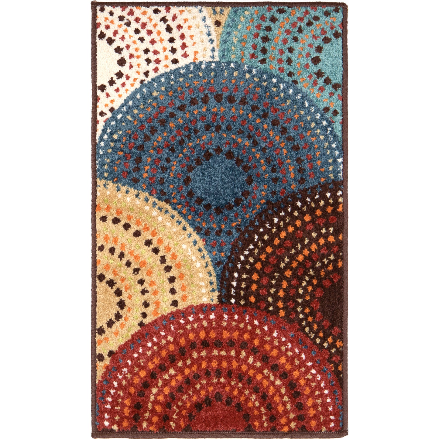 Orian Courtyard Bright Dotted Circles Multi 20"X34"