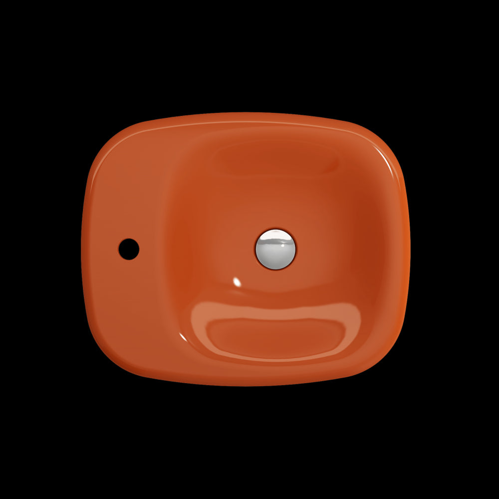 Fenice Vessel Fireclay 21.75 in. 1-Hole in Orange