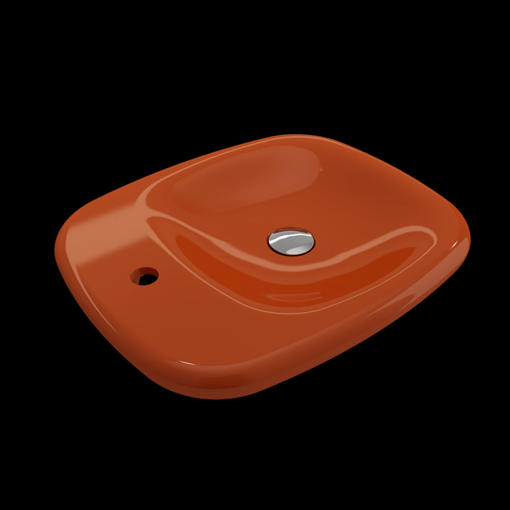 Fenice Vessel Fireclay 21.75 in. 1-Hole in Orange