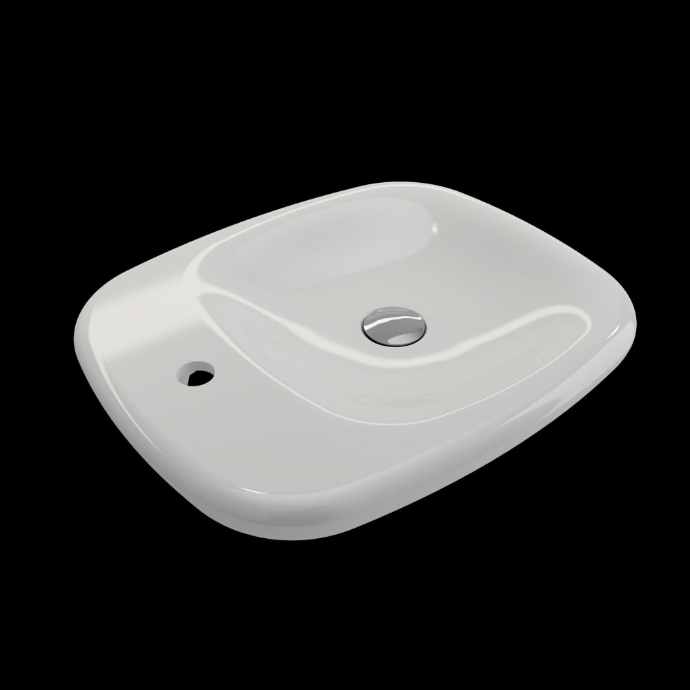 Fenice Vessel Fireclay 21.75 in. 1-Hole in White