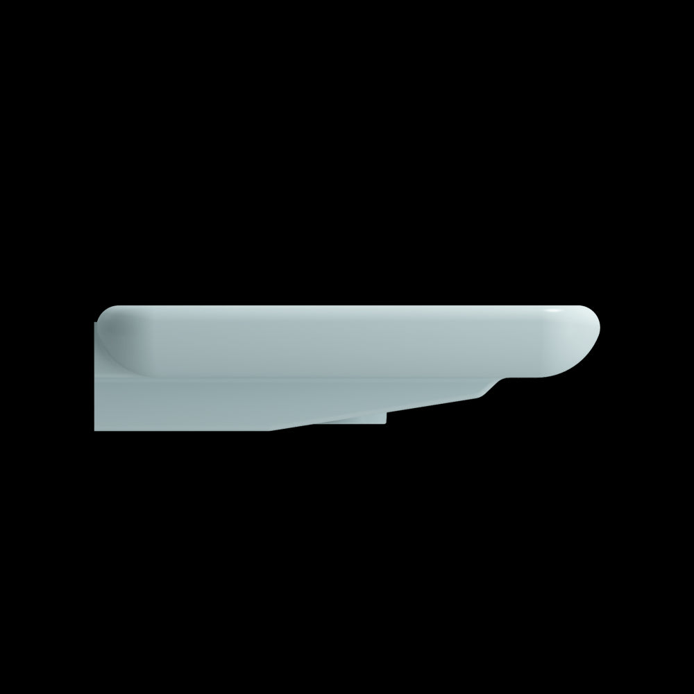 Fenice Wall-Mounted Sink Fireclay 35.5 in. 1-Hole in Matte Ice Blue