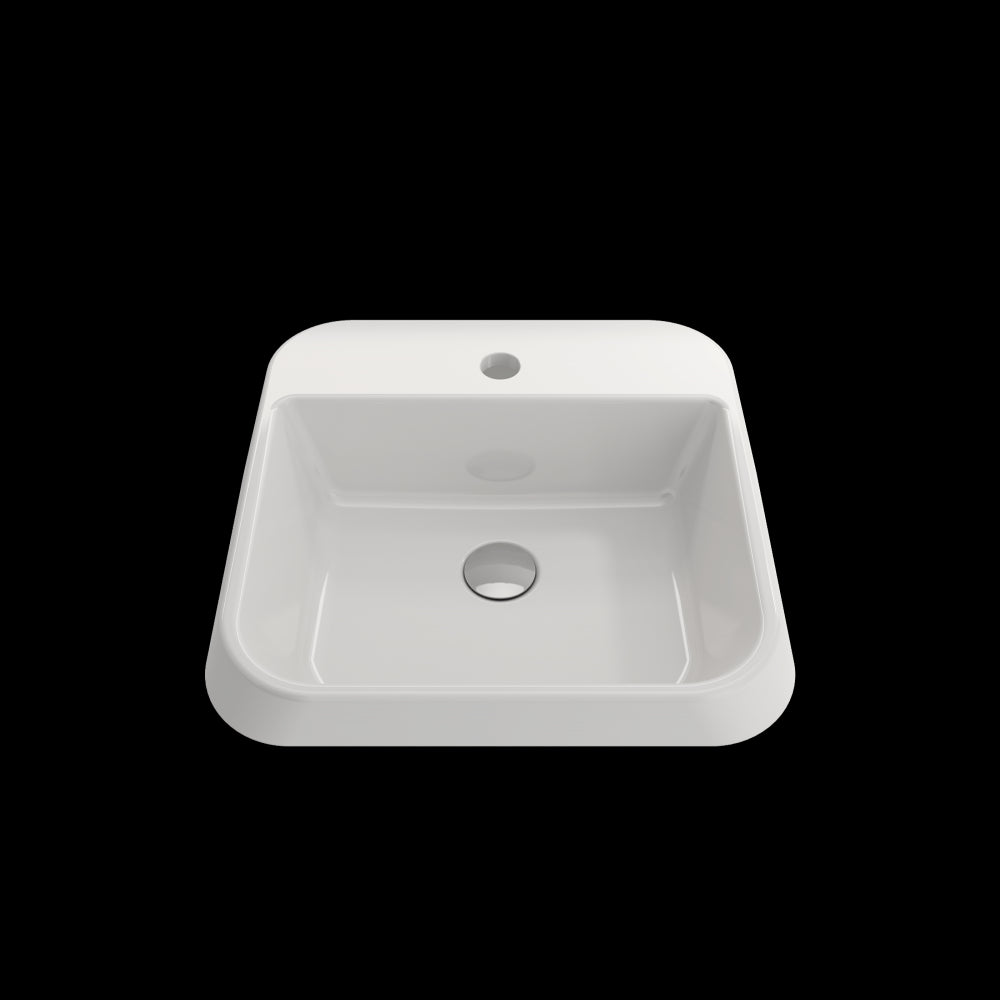 Firenze Vessel Fireclay 19.75 in. 1-Hole in White