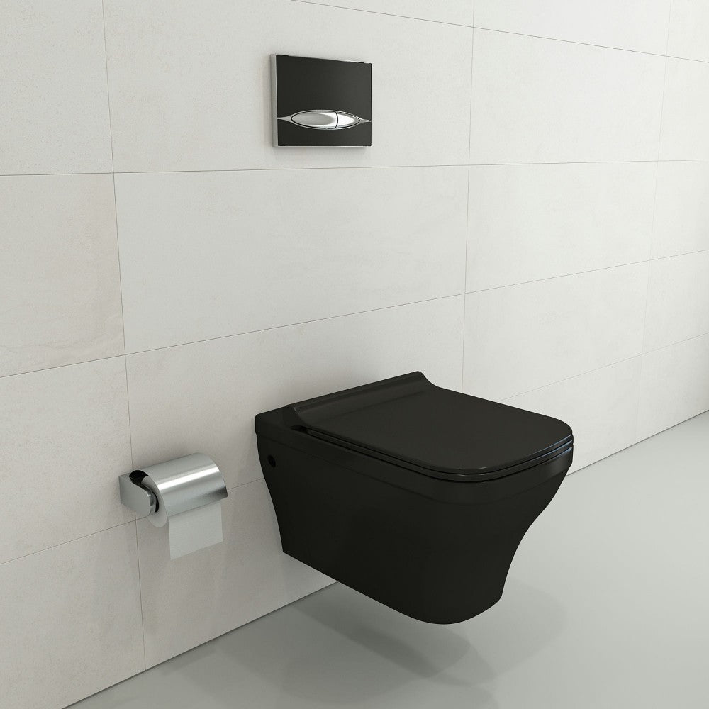 Firenze Wall-Hung Toilet Bowl in Matte Black