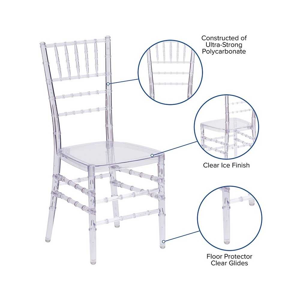 Flash Elegance Crystal Ice Stacking Chiavari Chair