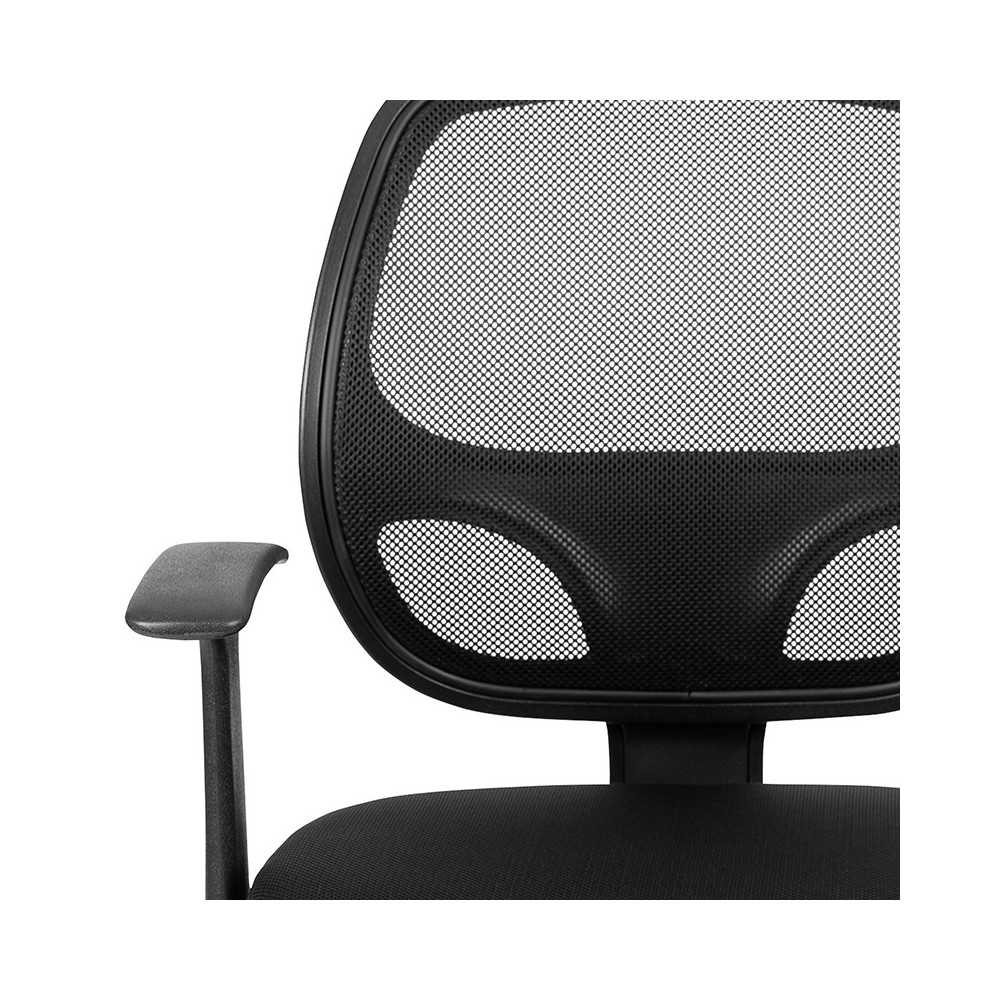 Flash Fundamentals Mid-Back Black Mesh Swivel Ergonomic Task Office Chair with Arms, BIFMA Certified