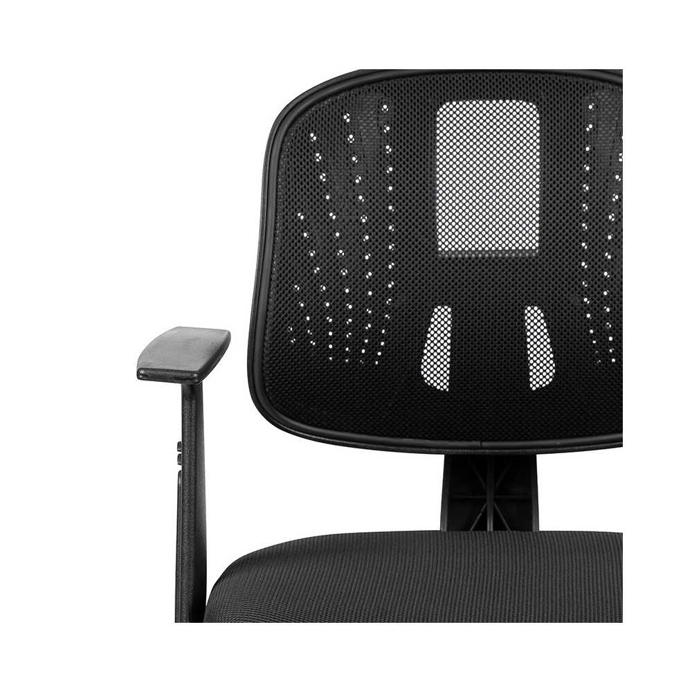 Flash Fundamentals Mid-Back Black Mesh Swivel Task Office Chair with Pivot Back and Arms, BIFMA Certified