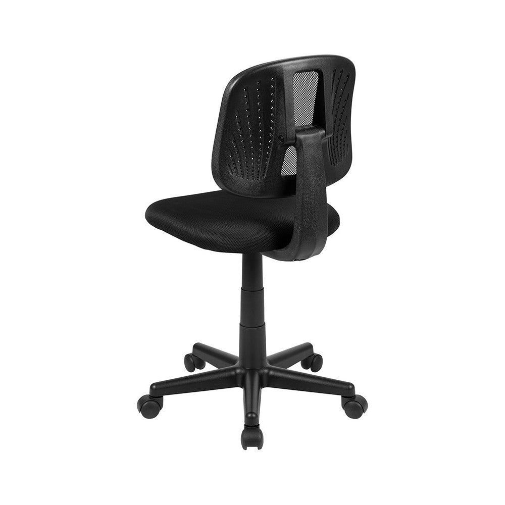 Flash Fundamentals Mid-Back Black Mesh Swivel Task Office Chair with Pivot Back, BIFMA Certified