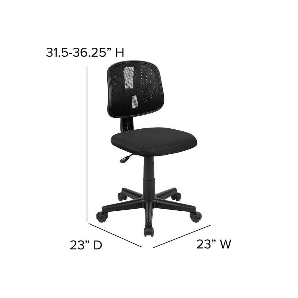 Flash Fundamentals Mid-Back Black Mesh Swivel Task Office Chair with Pivot Back, BIFMA Certified