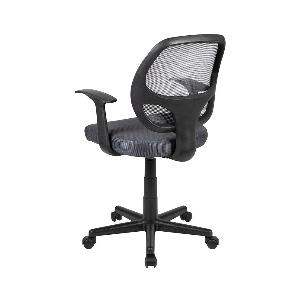 Flash Fundamentals Mid-Back Gray Mesh Swivel Ergonomic Task Office Chair with Arms, BIFMA Certified