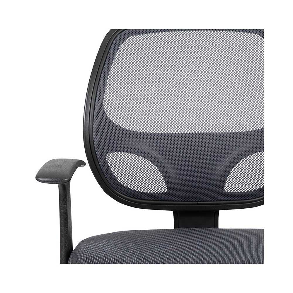 Flash Fundamentals Mid-Back Gray Mesh Swivel Ergonomic Task Office Chair with Arms, BIFMA Certified