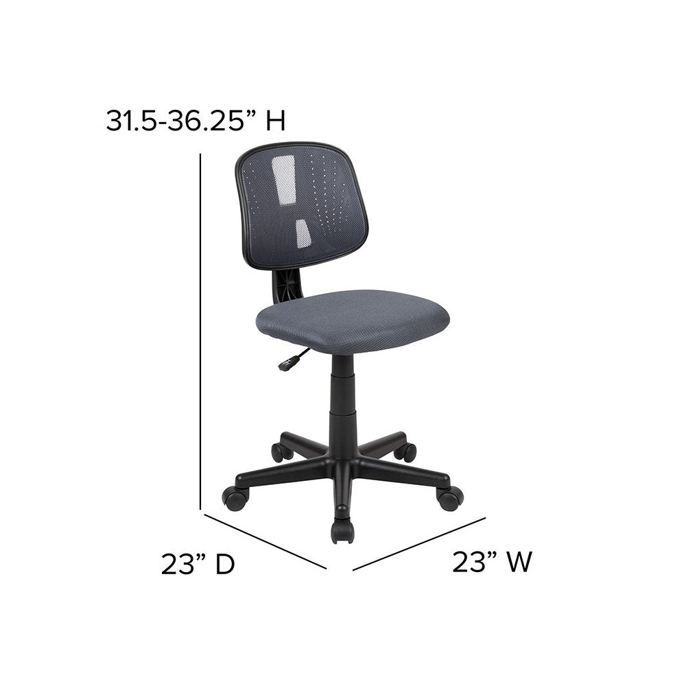Flash Fundamentals Mid-Back Gray Mesh Swivel Task Office Chair with Pivot Back, BIFMA Certified