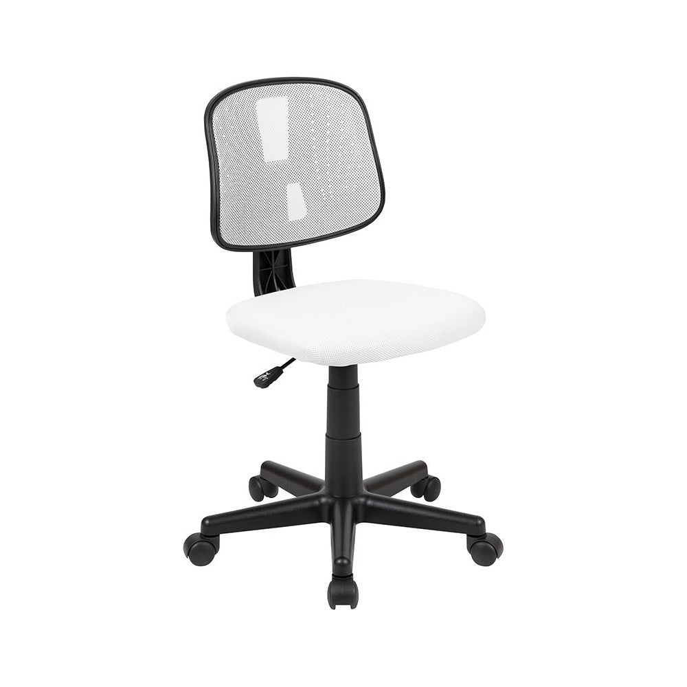 Flash Fundamentals Mid-Back White Mesh Swivel Task Office Chair with Pivot Back, BIFMA Certified