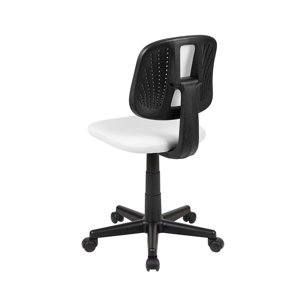 Flash Fundamentals Mid-Back White Mesh Swivel Task Office Chair with Pivot Back, BIFMA Certified